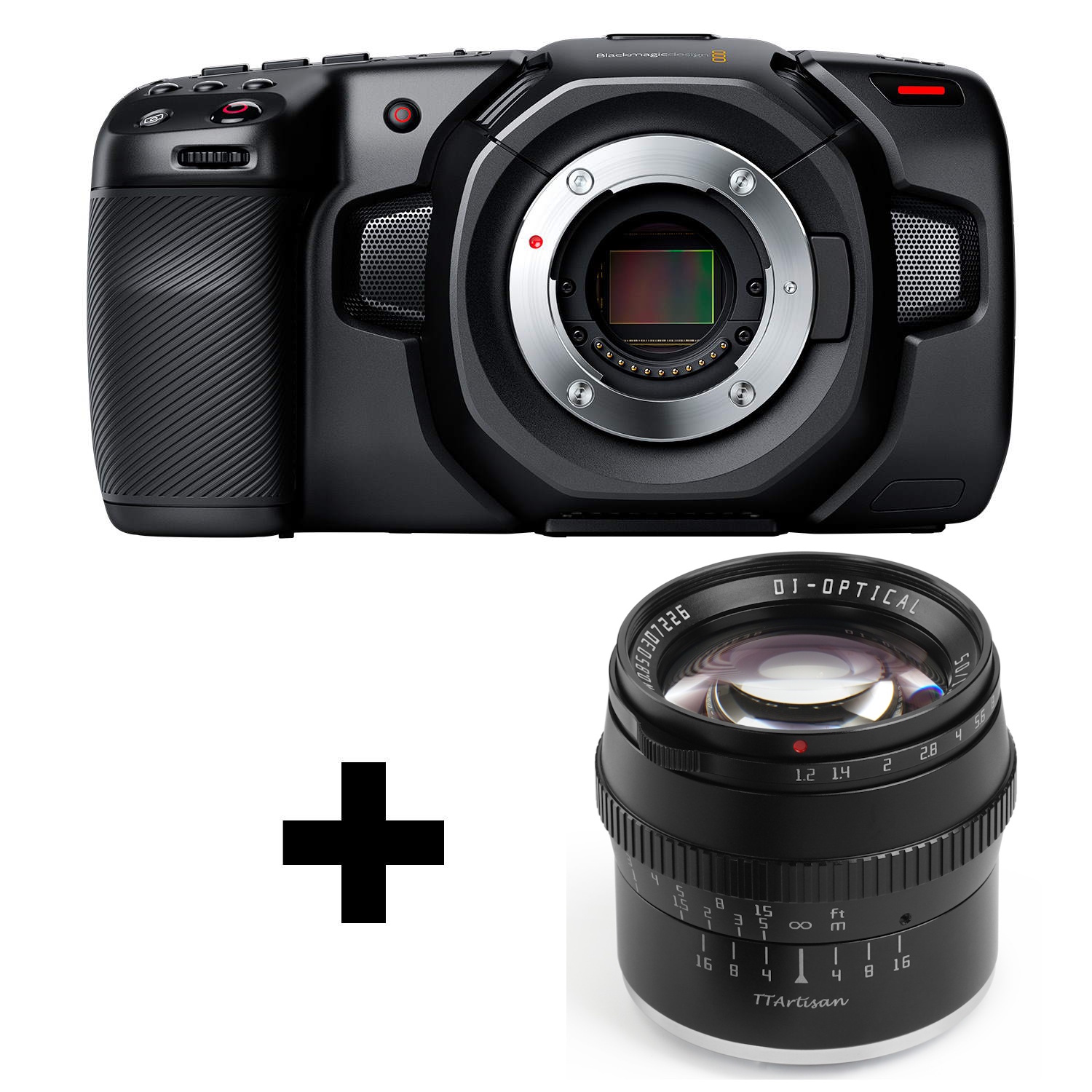 Blackmagic Pocket Cinema Camera 4K + TTARTISAN APS-C 50MM F1.2 M43