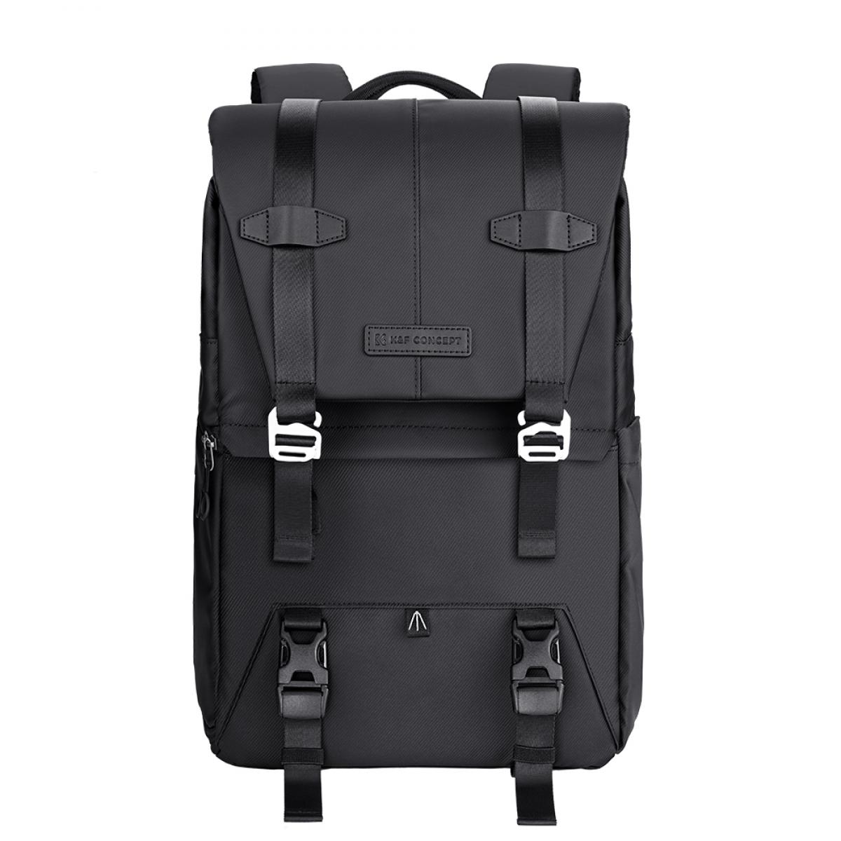 K&F Concept Camera Backpack, Lightweight Camera Bags for Photographers Large Capacity Camera Case with Rain Cover for 15.6 Inch Laptop, DSLR Cameras ( All Black )