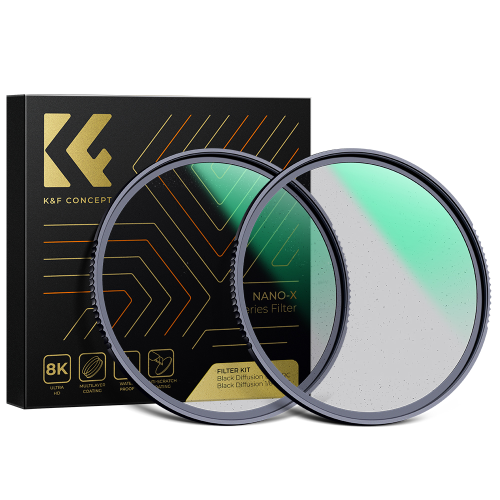 K&F 82mm Black Diffusion 1/4 & 1/8 Filter Kit Dream Cinematic Effect – Nano-X